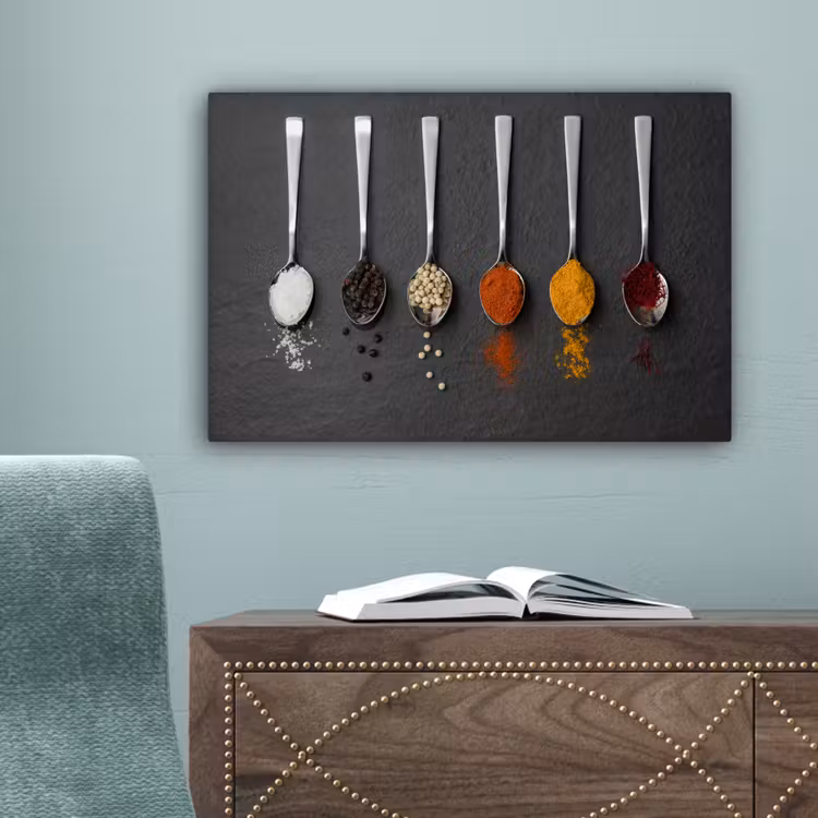 Specerijen - Lepels - Tafel - Rustiek - Kruiden canvas 2cm klein -sfeer4