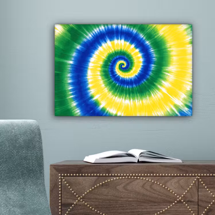 Spiraal - Groen - Draaiend canvas 2cm klein -sfeer4
