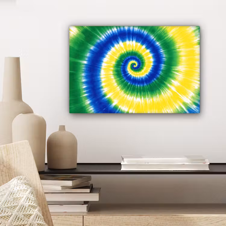 Spiraal - Groen - Draaiend canvas 2cm klein -sfeer6