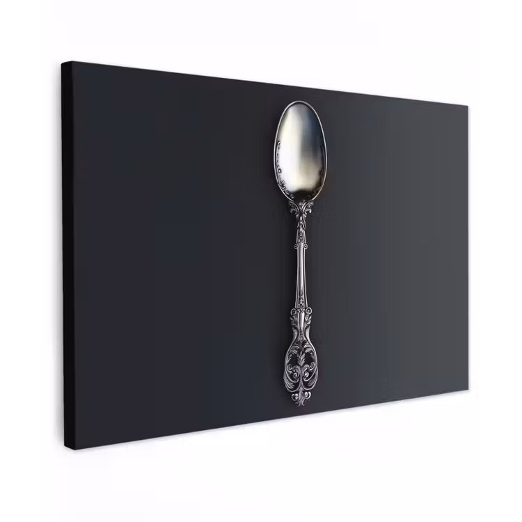 Lepel - Zilver - Metaal canvas 2cm klein -z3d