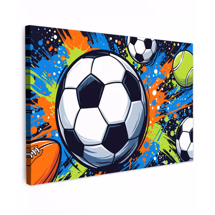 Sport - Ballen - Kleurrijk canvas 2cm klein -z3d