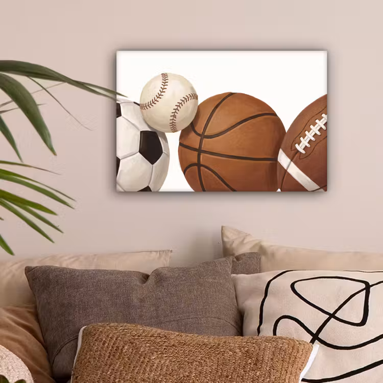 Sport - Ballen - Illustratie canvas 2cm klein -sfeer1