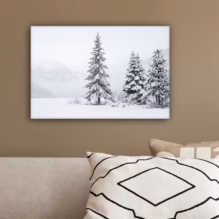 Fijnsparren - Sneeuw - Winter - Landschap - Stilte canvas 2cm klein -sfeer3