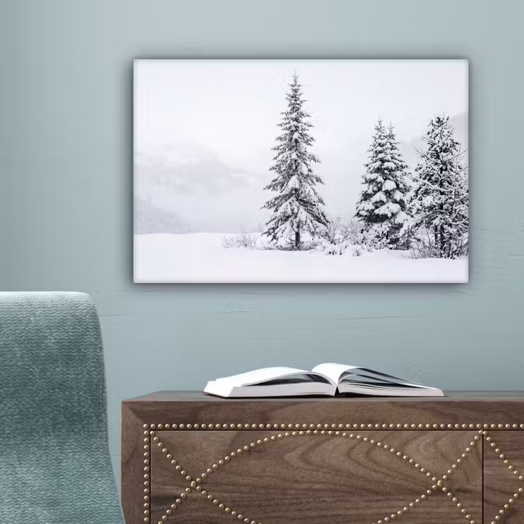 Fijnsparren - Sneeuw - Winter - Landschap - Stilte canvas 2cm klein -sfeer4