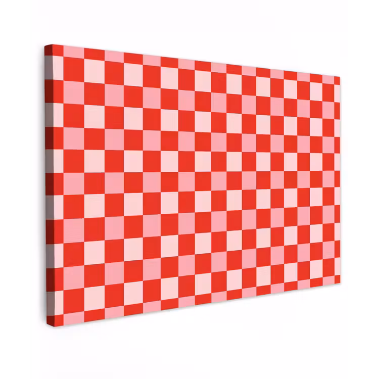 Vierkant - Klassiek - Rood canvas 2cm klein 34 -z3d