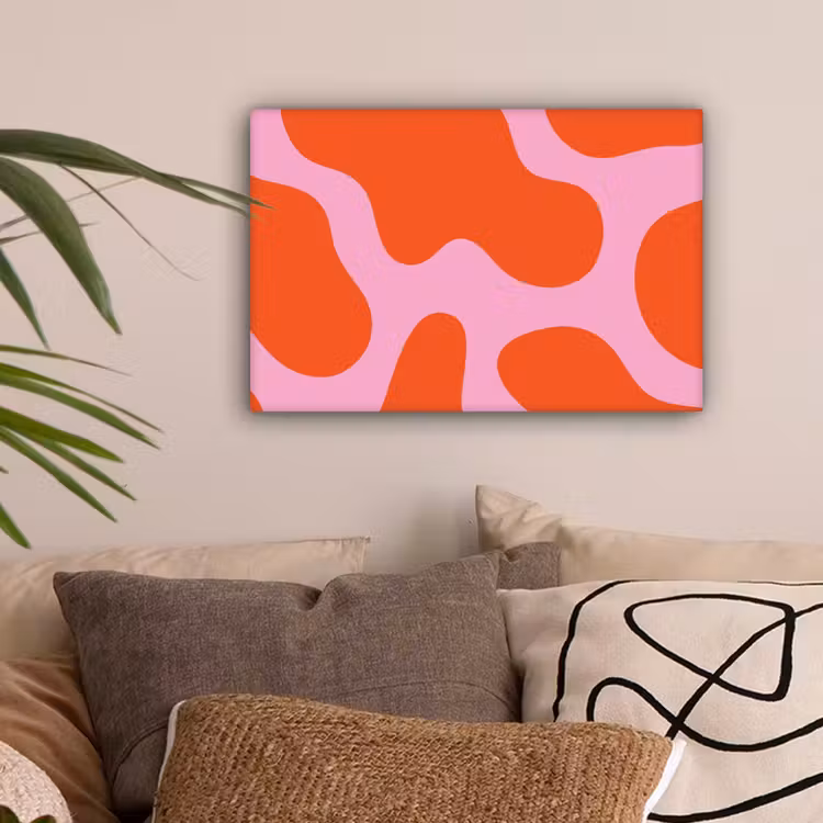 Vlekken - Rood - Roze - Patroon - Minimalistisch canvas 2cm klein -sfeer1