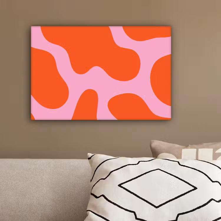 Vlekken - Rood - Roze - Patroon - Minimalistisch canvas 2cm klein -sfeer3