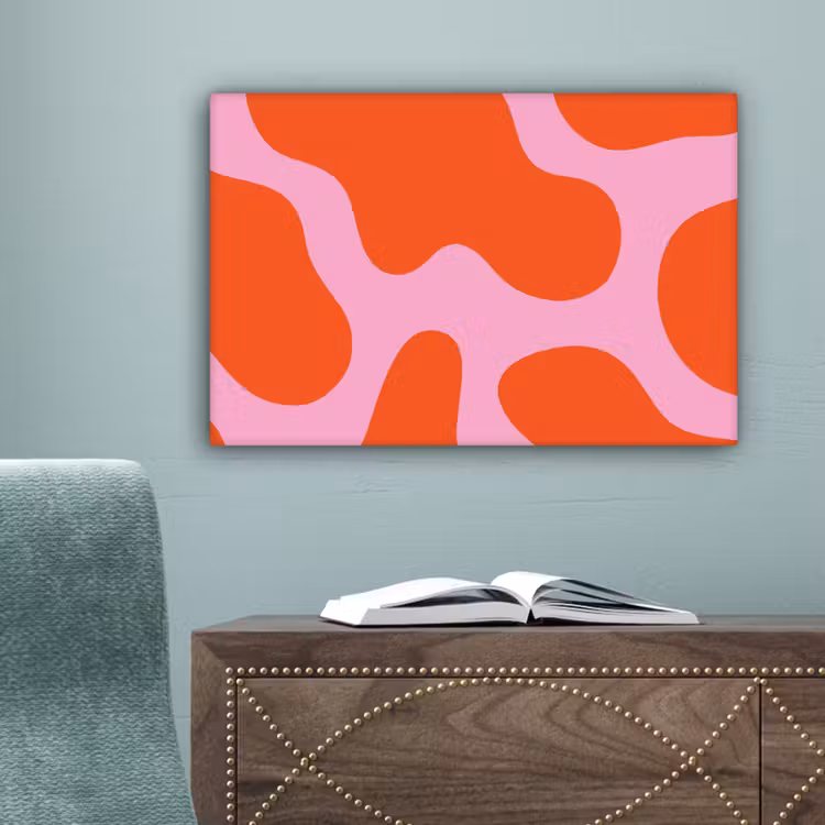 Vlekken - Rood - Roze - Patroon - Minimalistisch canvas 2cm klein -sfeer4