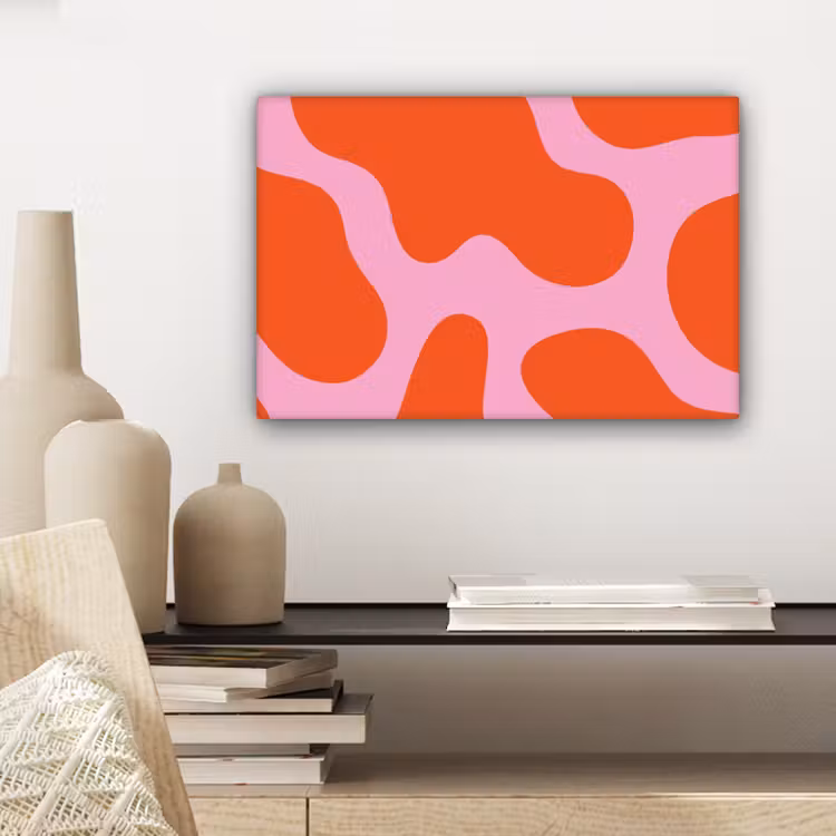 Vlekken - Rood - Roze - Patroon - Minimalistisch canvas 2cm klein -sfeer6