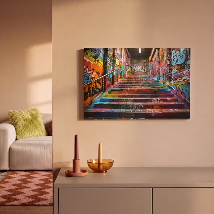 Trap - Graffiti - Kleuren - Kunst canvas 2cm klein -sfeer1