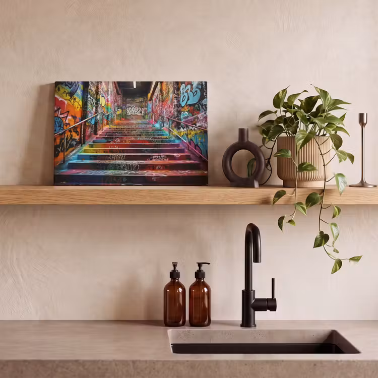 Trap - Graffiti - Kleuren - Kunst canvas 2cm klein -sfeer3