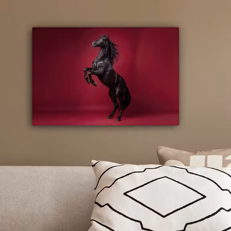 Hengst - Steigert - Rood canvas 2cm klein -sfeer3