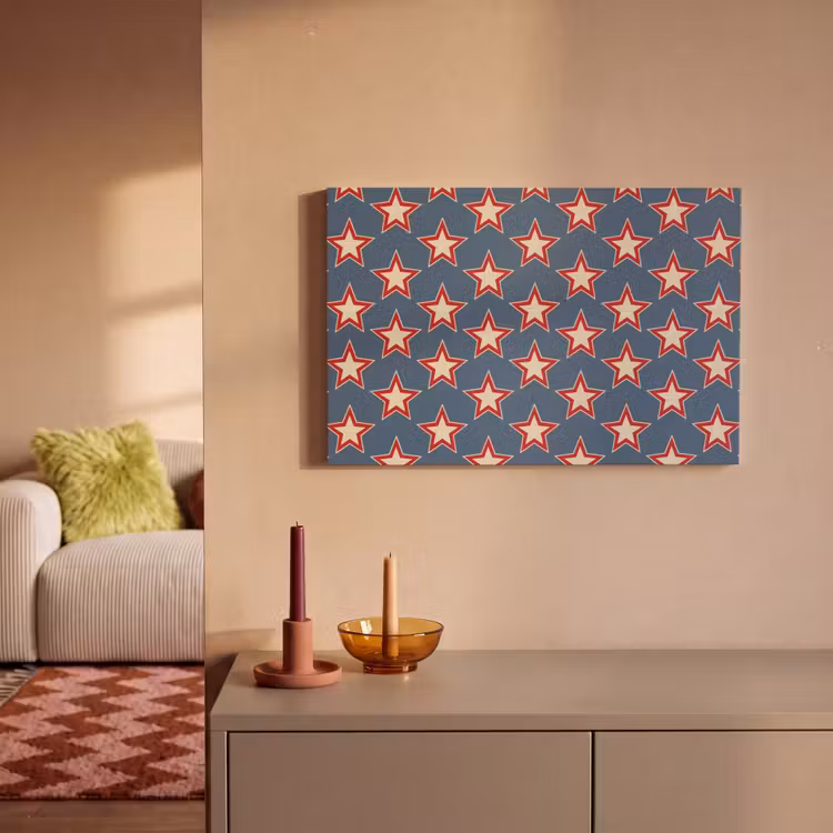 Ster - Klassiek - Blauw canvas 2cm klein 34 -sfeer1