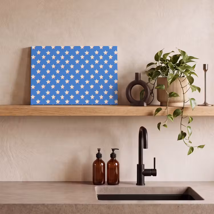 Sterren - Patroon - Blauw canvas 2cm klein 34 -sfeer3