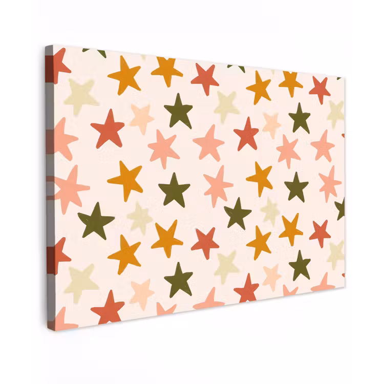 Sterren - Patroon - Kleurrijk canvas 2cm klein 34 -z3d
