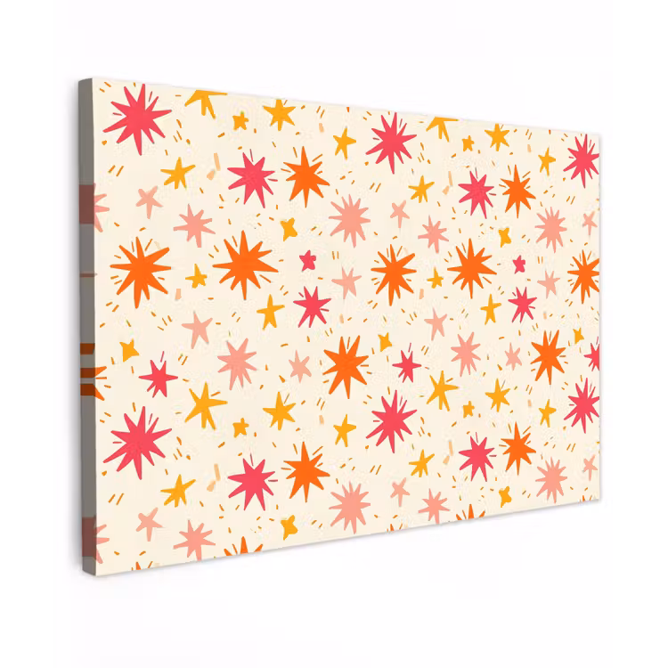Sterren - Speels - Kleurrijk canvas 2cm klein 34 -z3d