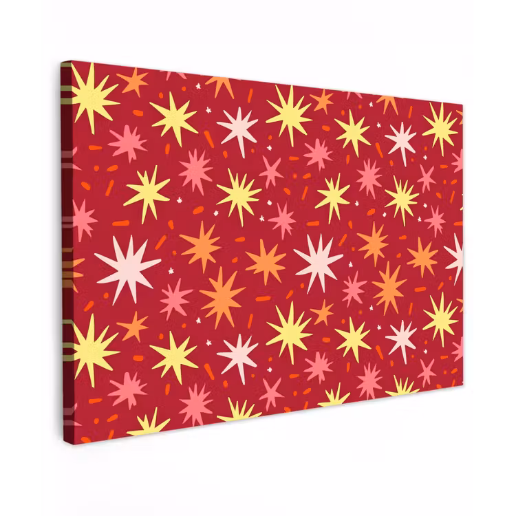 Sterren - Speels - Rood canvas 2cm klein 34 -z3d