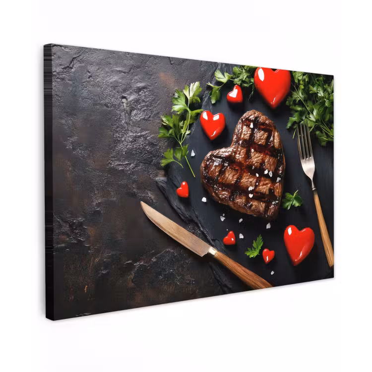 Steak - Hart - Bestek canvas 2cm klein -z3d