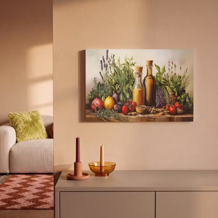 Stilleven - Kruiden - Specerijen - Fruit - Kleurrijk canvas 2cm klein -sfeer1