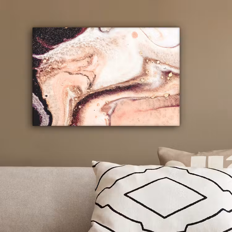Steen - Marmer - Edelsteen - Abstract - Natuur - Roze canvas 2cm klein -sfeer3