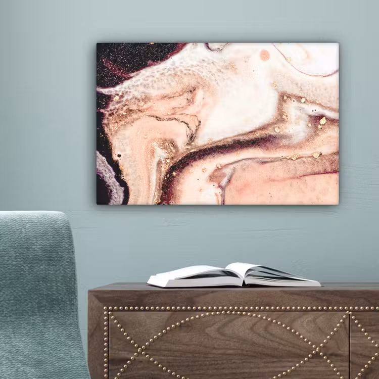 Steen - Marmer - Edelsteen - Abstract - Natuur - Roze canvas 2cm klein -sfeer4