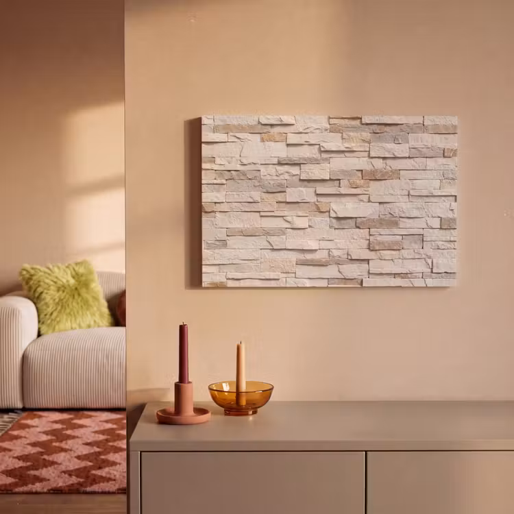Steen - Muur - Textuur - Rustiek - Beige canvas 2cm klein -sfeer1