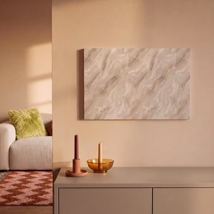 Steen - Golvend - Abstract - Beige canvas 2cm klein -sfeer1