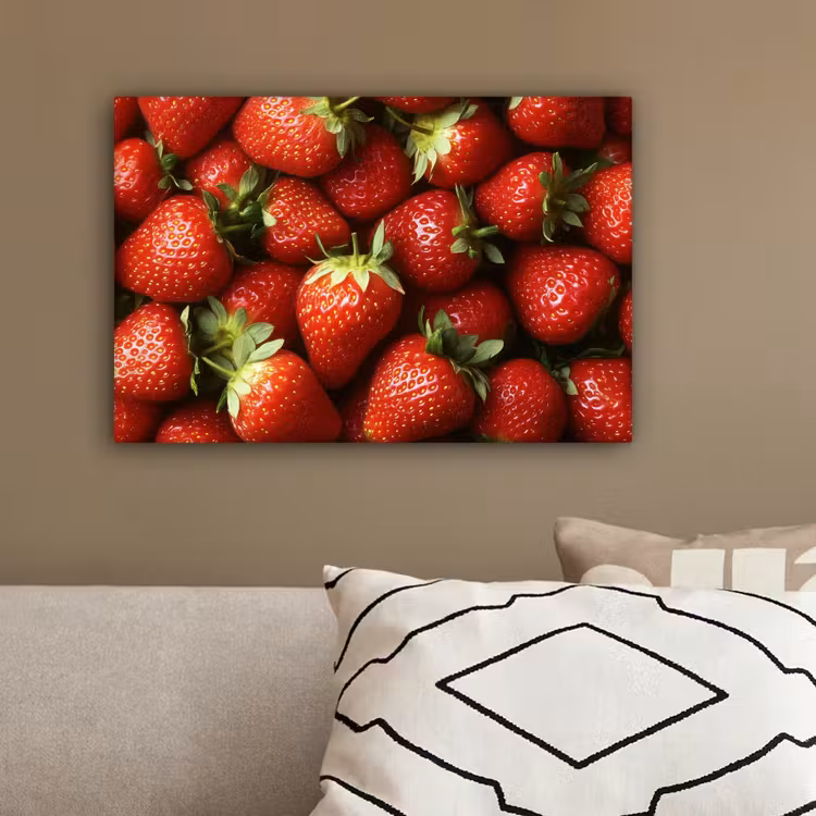 Aardbei - Fruit - Rood canvas 2cm klein -sfeer3