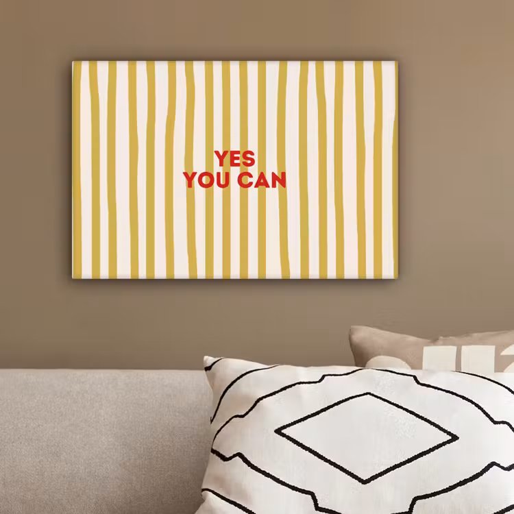 Strepen - Abstract - Yes you can - Rood canvas 2cm klein -sfeer3