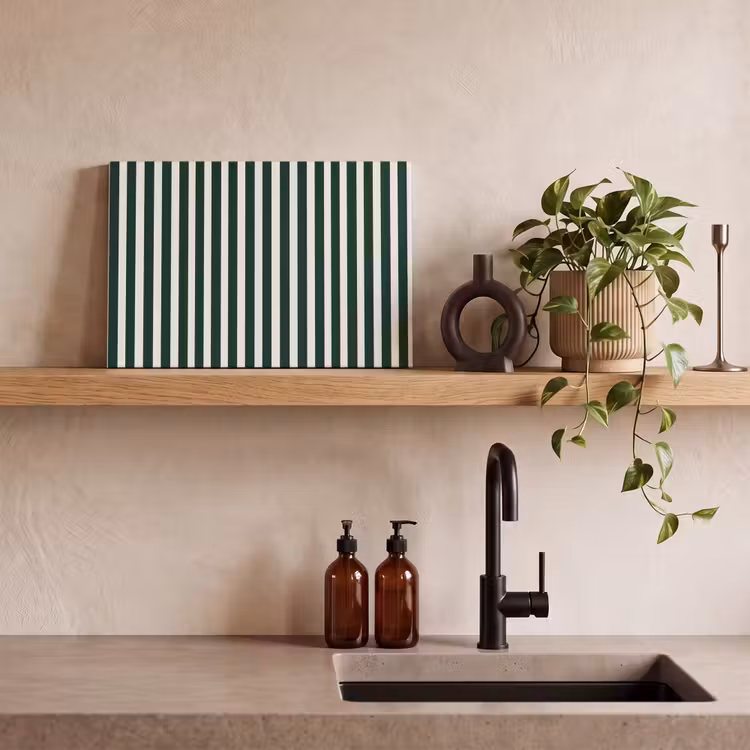 Strepen - Klassiek - Groen canvas 2cm klein 34 -sfeer3