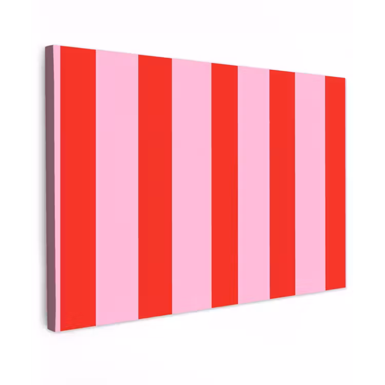 Strepen - Klassiek - Roze canvas 2cm klein 34 -z3d