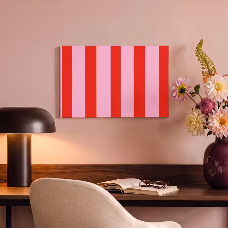 Strepen - Klassiek - Roze canvas 2cm klein 34 -sfeer4