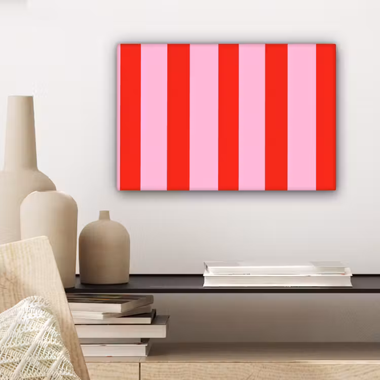 Strepen - Klassiek - Roze canvas 2cm klein 34 -sfeer6