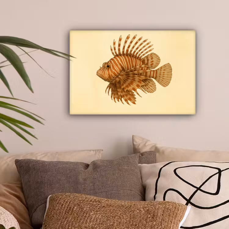 Strepen - Vis - Rond - Stekels canvas 2cm klein -sfeer1
