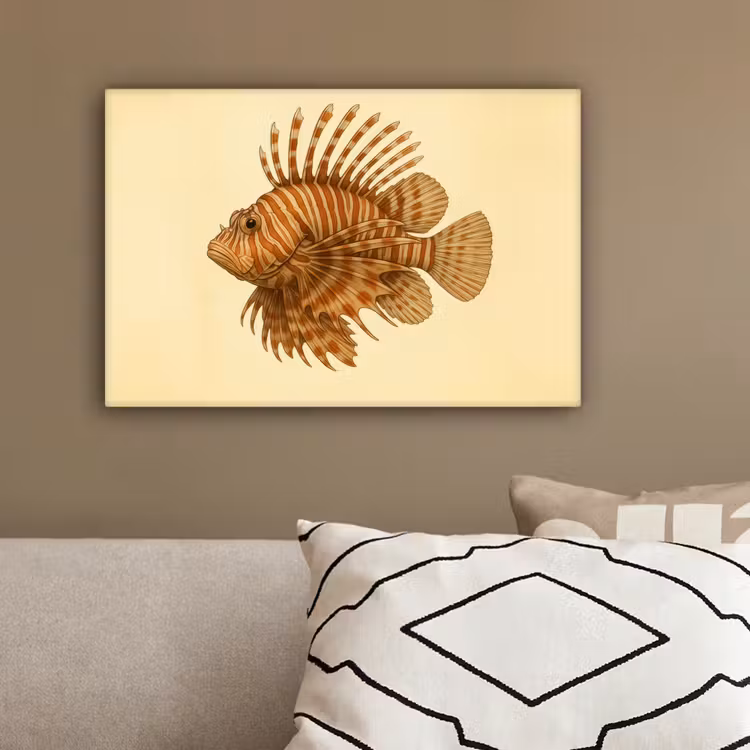 Strepen - Vis - Rond - Stekels canvas 2cm klein -sfeer3