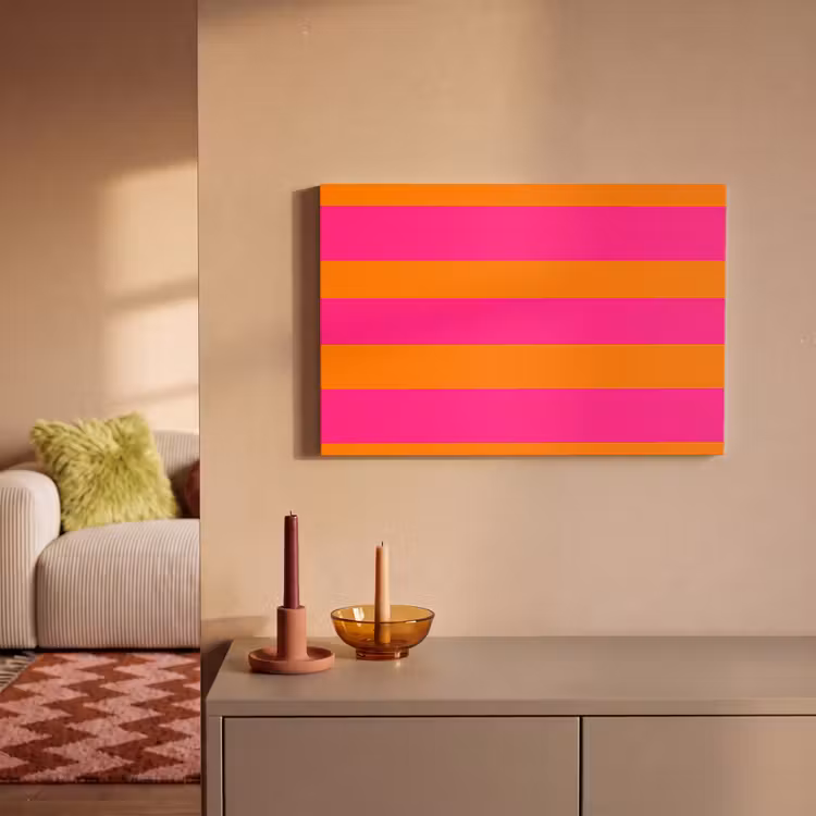 Strepen - Horizontaal - Roze canvas 2cm klein 34 -sfeer1