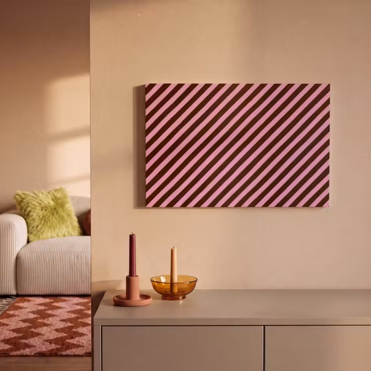 Strepen - Roze - Bruin canvas 2cm klein 34 -sfeer1