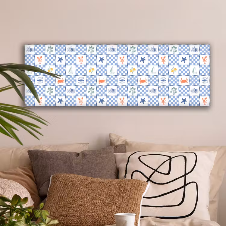 Zee - Sfeer- Mozaïek - Blauw canvas 2cm klein 828 -sfeer1