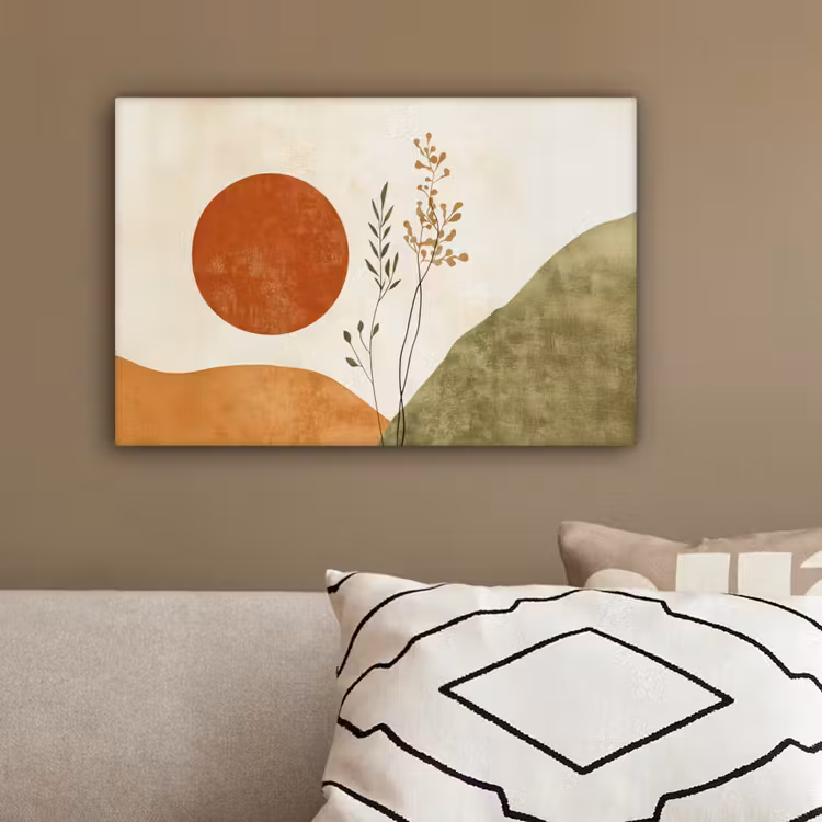 Zon - Abstract - Takken - Oranje canvas 2cm klein -sfeer3