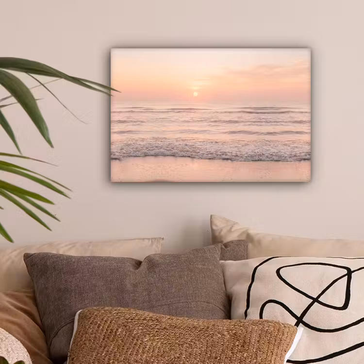 Zon - Strand - Roze canvas 2cm klein -sfeer1