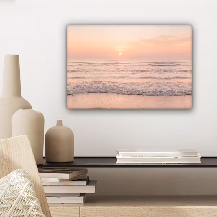 Zon - Strand - Roze canvas 2cm klein -sfeer6