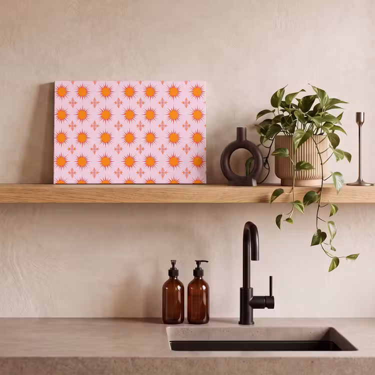 Zon - Patroon - Roze canvas 2cm klein 34 -sfeer3