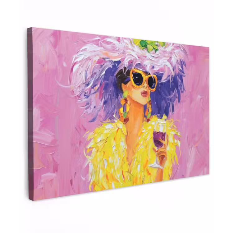 Zonnebril - Vrouw - Jas - Veren canvas 2cm klein -z3d