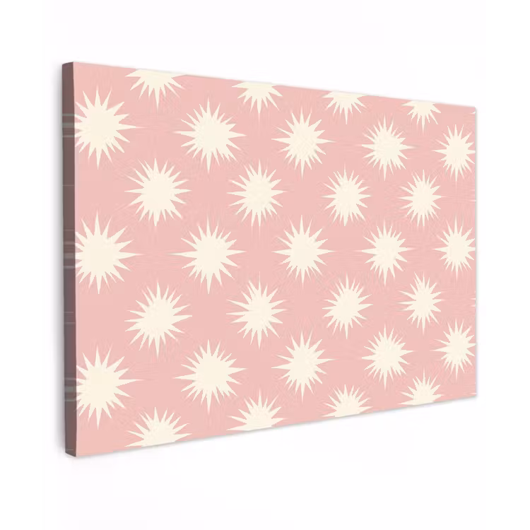 Zonnen - Patroon - Roze canvas 2cm klein 34 -z3d