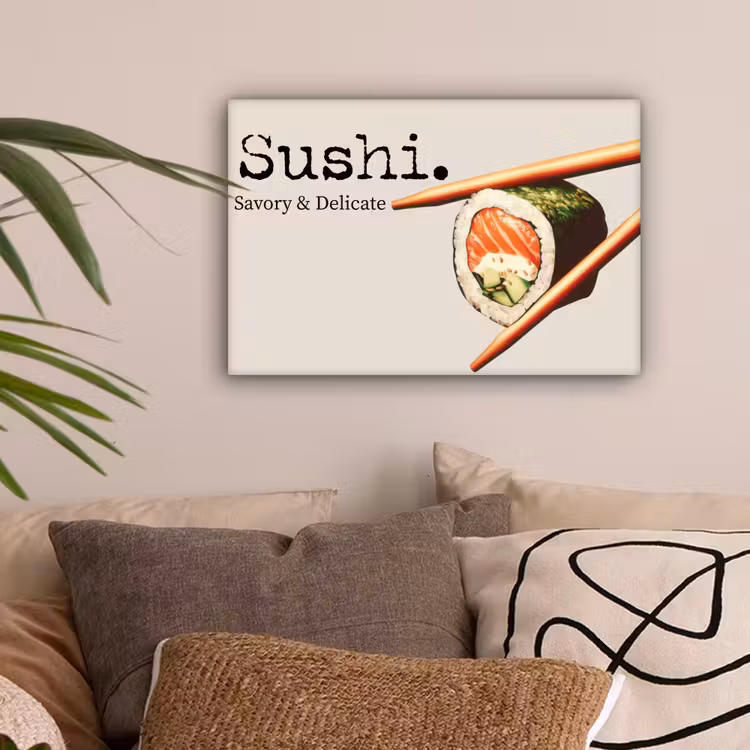 Sushi - Zalm - Rijst - Japans canvas 2cm klein -sfeer1