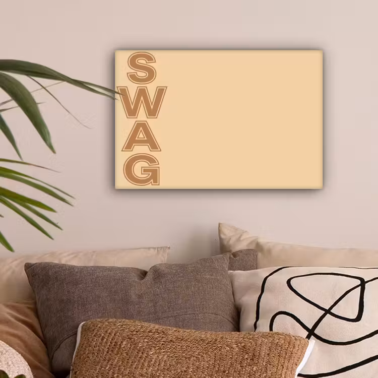Swag - Bruin - Beige canvas 2cm klein -z3d