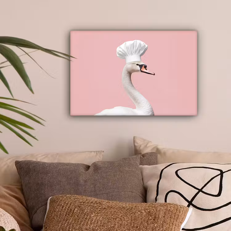 Zwaan - Koksmuts - Mooi - Klassiek canvas 2cm klein -sfeer1