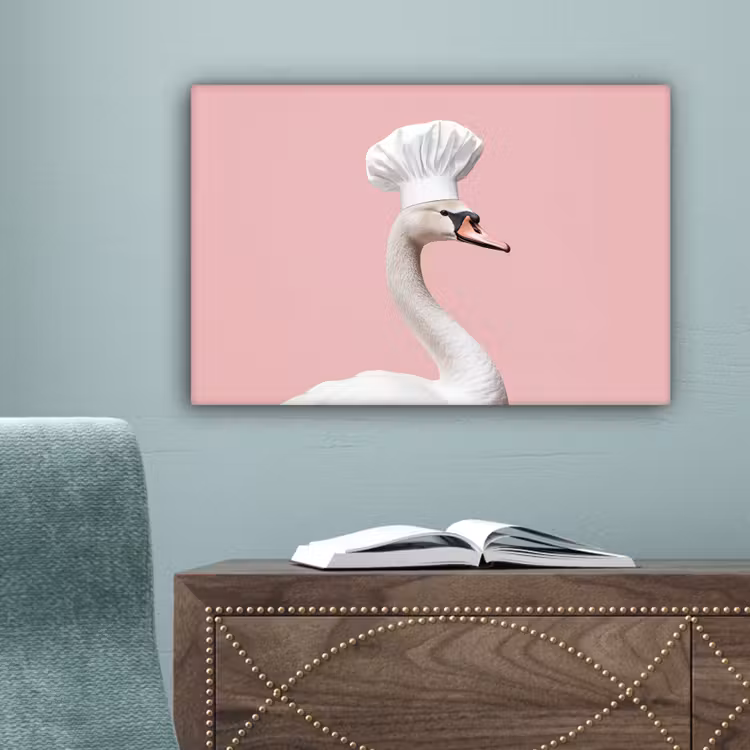 Zwaan - Koksmuts - Mooi - Klassiek canvas 2cm klein -sfeer4