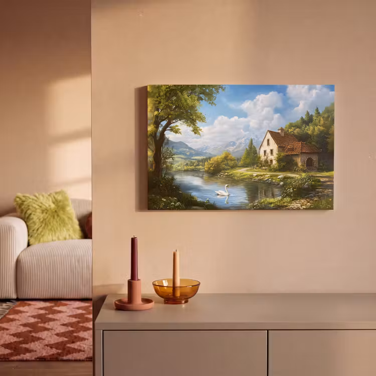 Zwaan - Bomen - Rust canvas 2cm klein -sfeer1