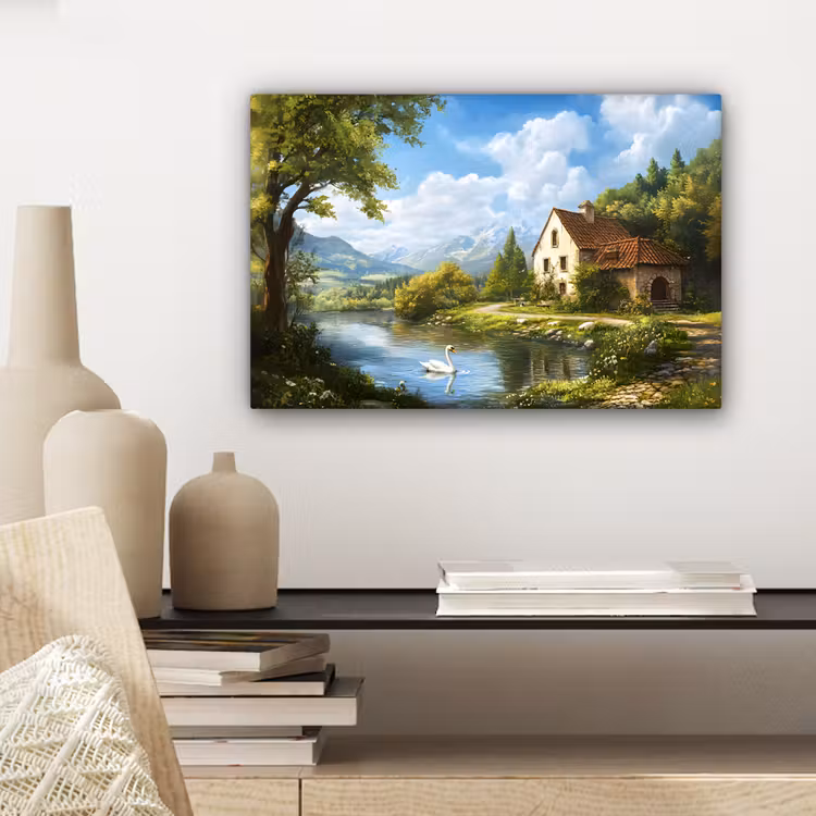 Zwaan - Bomen - Rust canvas 2cm klein -sfeer6